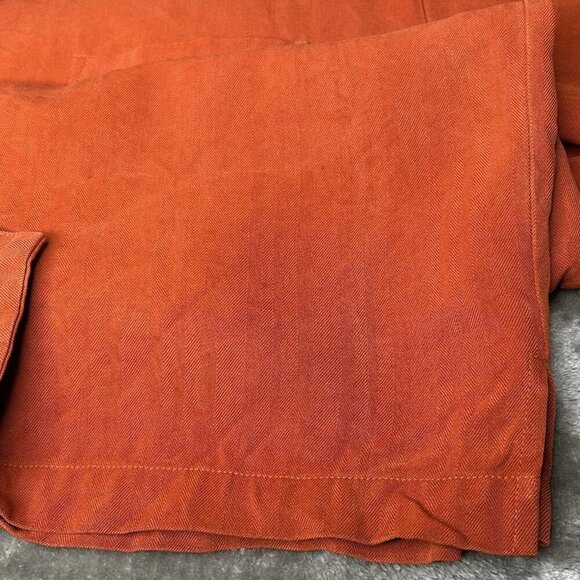 Tommy Bahama Silk Shirt Mens Extra Large Orange Rust Cigar Loop Collar Party XL - Picture 12 of 16